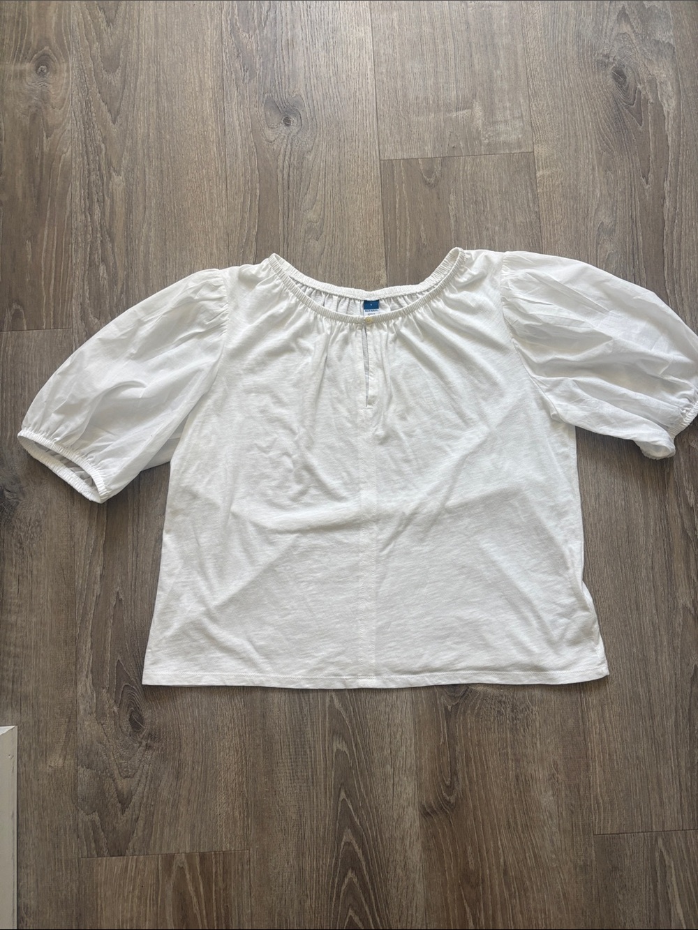 Old Navy White Puff-Sleeve Cotton  Top